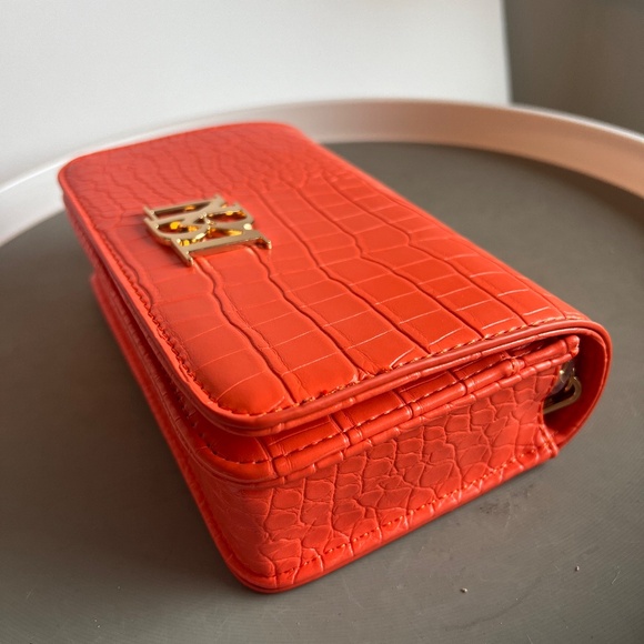 Badgley Mischka Orange Vegan Leather Crossbody or Clutch - Picture 2 of 15